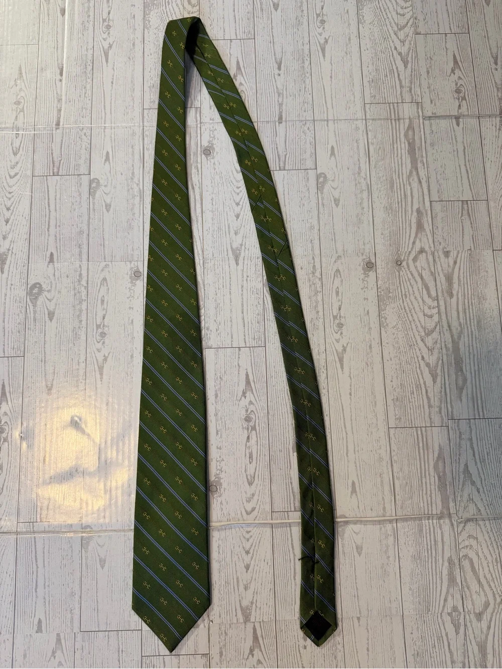 Brooks Brothers, Silk, Striped Horsebit Neck Tie, Green